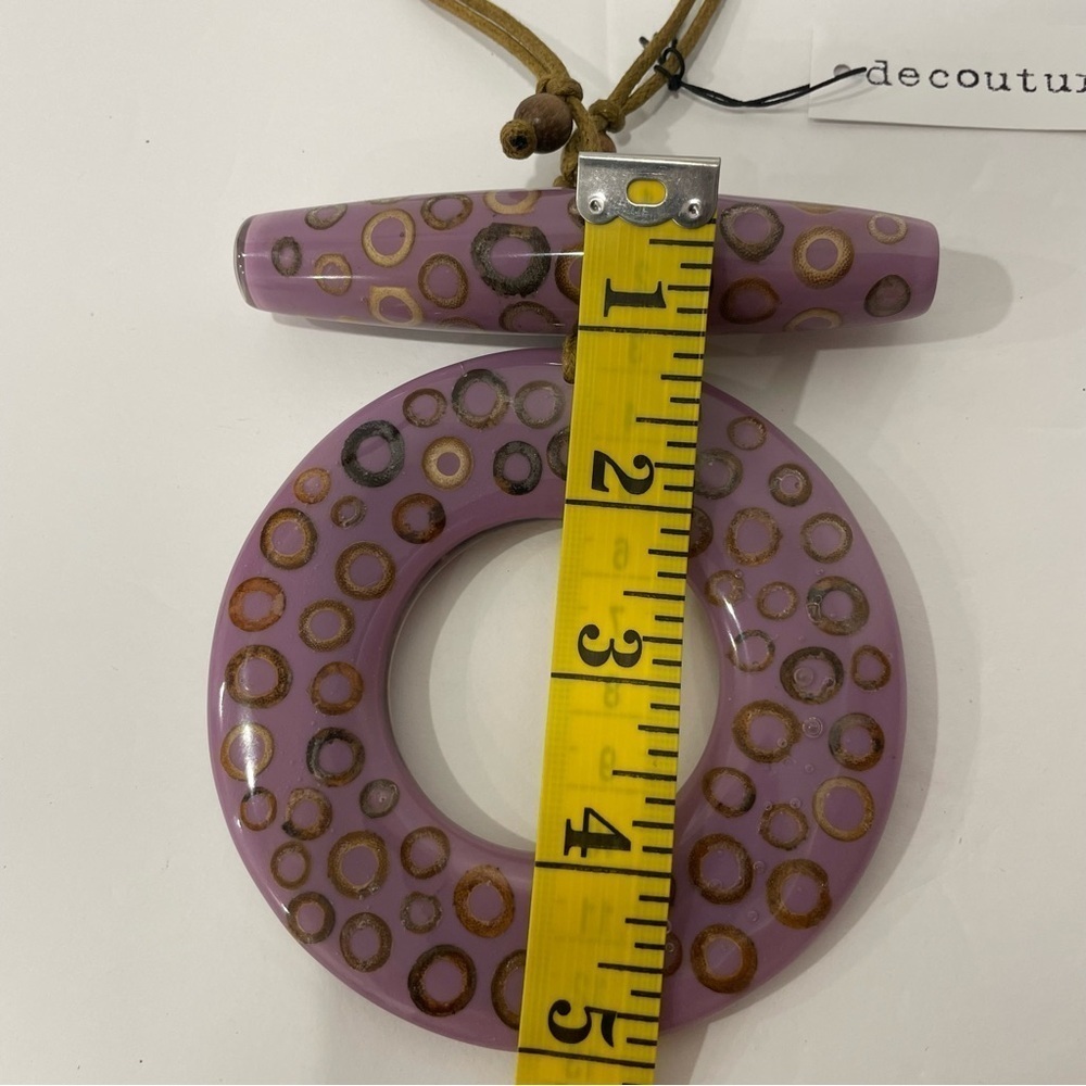 Bamboo Love Necklace by Decouture Resin & Bamboo Pendant with Adjustable Cord - Picture 7 of 8